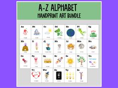 Alphabet Handprint art for kids Handprint Alphabet Book Template offers 26 cute designs perfect for preschoolers, toddlers, and babies to make as gifts or for keepsakes. What's Included: 1 file- 1 pdf page with a link to access your handprint templates. 52 pages total. How to Use: 1. Download: Once your purchase is confirmed, download the file directly to your computer. 2. Print: Print at home or at a local print shop like Costco, Walgreens, or Staples. 3. Create: Follow the easy instructions in Abc Crafts For Toddlers, Craft For Preschool, Abc Crafts, Art Alphabet, Footprint Art, Handprint Craft, Alphabet Preschool, Alphabet Book, L Alphabet