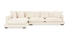 Long Beach-Left-Bellevue Ivory | Its distinct low profile with deep-set seating and elegant contemporary styling makes this modular sofa the one for you if you are looking for the most comfortable sofa you can find. The Long Beach corner sofa features fully upholstered frames with loose-b. | Its distinct low profile with deep-set seating and elegant contemporary styling makes this modular sofa the one for you. This piece will compliment any Coastal, and Modern decor. Dimensions: 326 cm x 111 cm Corner Sofa Lounge, Most Comfortable Sofa, Beige Bed, Corner Sofa Bed, Comfortable Sofa, Sustainable Fabrics, Modular Sofa