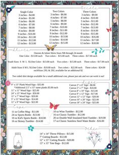 an image of a printable order form with butterflies and flowers on the back side