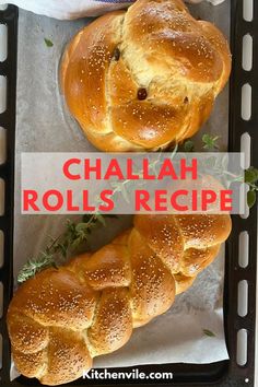 chalab rolls recipe on a tray with the title above it