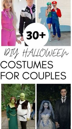 Quick Couples Costumes Last Minute, Easy Diy Halloween Costumes For Couples, Easy Couples Halloween Costumes, Diy Halloween Costumes For Couples, Easy Diy Couples Costumes, Halloween Costumes Unique, Halloween Costumes Aesthetic, Work Appropriate Halloween Costumes, College Couple