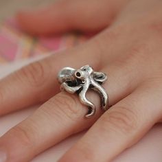 Squid Rings, Octopus Ring, Diamond Wedding Rings Sets, Gem Diamonds, Animal Rings, Dope Jewelry, Funky Jewelry, Cute Rings, Animal Jewelry