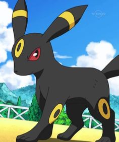 an animated image of a black and yellow pokemon