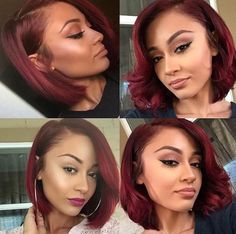 Red Bob Hair, Red Bob, Black Bob, Hair Styles 2017, Burgundy Hair, Hairstyle Gallery, Love Hair, Bob Hairstyle, Hair Dos