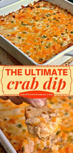 CRAB DIP, game day food, football party Easy Game Day Food, Baked Crab Dip, Hot Crab Dip Recipe, Crab Dip Recipe, Seafood Dip, Hot Crab Dip, Crab Dishes, Crab Dip, Dip Recipes Easy