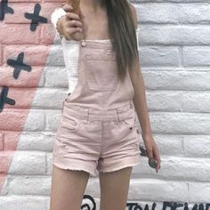 New Light Pink Overalls With Buttons On Side. Perfect Paired With A White Crop Top. Trendy Spring Overalls, Trendy High Waist Shortalls, Spring Short Length Shortalls, Trendy High Waist Cotton Shortalls, Trendy High-waist Cotton Shortalls, Trendy Cotton Overalls, Trendy Fitted Shortalls For Summer, Casual Short Overalls For Summer, High Waist Cotton Shortalls For Summer