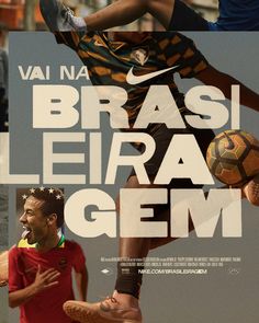 two men are playing soccer on the cover of an advert for nike's new campaign