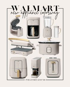 an advertisement for the walmart new appliance company, featuring appliances and blenders