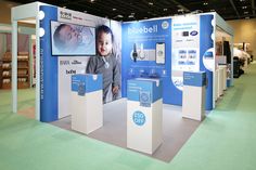 an exhibit booth with bluebell products on display