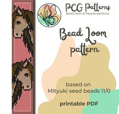 the bead loom pattern is shown with an image of a horse on it