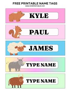 editable name tags Cute Name Tags, Tag Template Free, Kids Name Labels, Word Program