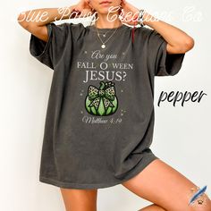 Holiday Gifts, Christmas Gifts, Gifts for Girls, Gifts for Women, Baptism Gifts, Christian Gifts Thanksgiving  Comfort Colors® Christian Shirts  Ideal for: Witnessing Gift, Birthday gifts, Matching group shirts, Baptism gifts, Holidays and special occasions gifts 🌸Welcome to Blue Paws Creations Co.! Comfort Colors® 1717 Tee - Christ-Centered Design, 100% Ring-Spun US Cotton, Durable & Comfortable ✔️👚Product Description: Experience ultimate comfort and timeless style with the Comfort Colors® 17 Jesus Thanksgiving Shirts, Christian Halloween, Jesus Gifts, Fall O, Gifts Christian, Funny Pumpkins, Jesus Shirt, Religious Shirt, Group Shirts