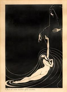 an old black and white poster with a woman in the water