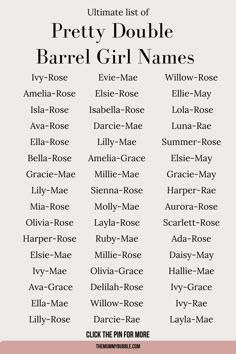 Girl Name Ideas, Baby Name List