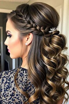 Aesthetic Dream, Wedding Hair Half, Mask Hair, Tips Hair, Girl Hairstyle, Hair Silky, Aesthetic Brown, Hair Girls, Goddess Hairstyles