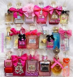 Juicy Couture Perfume Aesthetic, Juicy Couture Perfume Collection, Y2k Perfume, Profumo Victoria Secret, Juicy Couture Perfume, Couture Perfume, Pink Wallpaper Girly