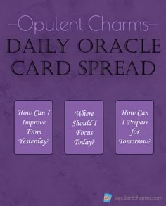 the daily oracle card spread is shown in purple