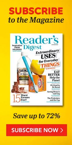 a magazine cover with the words reader's digest on it