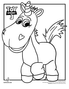 a cartoon horse with the word toy story 3 on it's face and head