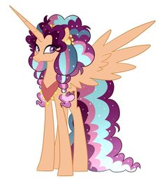 an image of a pony with wings on it's head and purple manes