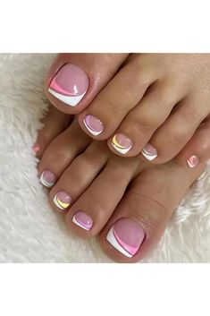 #nailcare  #healthynails  #nailroutine  #nailhealth  #manicuretips  #nailcaretips  #strongnails  #nailgoals  #selfcare  #beautytips Feet Manicure Ideas, French Pedicure Designs Toenails Summer, French Tip Toes With Design, Semi Pies, French Toe Nails, French Pedicure Designs, Pedicure Designs Toenails, French Pedicure