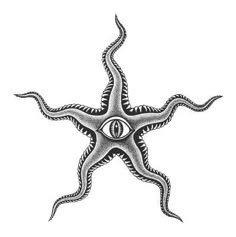 an all seeing starfish tattoo design with eye on it's center and tentacles