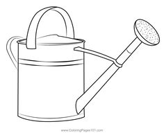 a watering can with a shovel on it