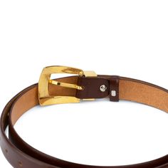 "Buy Western belts for women Brown belt Western belts with buckles Golden buckle belt Western belts for ladies Brown belt women's BELT SIZE: Choose from drop down menu above BELT HEIGHT: 1.0\" | 2.5 cm LEATHER: Italian leather, smooth COLOR: Brown BUCKLE: Metal, gold color CONDITION: New INCLUDED: Dust bag Removable belt buckle, so you use your favorite buckle with the belt. ALL BELTS ARE MEASURED FROM THE LEATHER PART'S END TO THE MIDDLE HOLE. PAYMENT Shopping on Etsy is 100% safe. I accept Pay Western Belts For Women, Belt Western, Womens Leather Belt, Beautiful Belts, Western Belts, Brown Belt, Women's Belt, Storage Pouch, Gift List