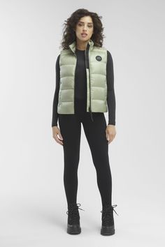 Whether you wear it as a layering piece in cooler temperatures or on its own as the weather warms up, the Cypress Vest will quickly become the piece you wear everywhere. Finished with elevated details and crafted for a lightweight feel, this vest handily packs into itself for on-the-go layering. Fitted Nylon Winter Vest, Fitted Nylon Vest For Cold Weather, Green Winter Vest For Layering, Green Winter Layering Vest, Spring Outdoor Nylon Vest, Fitted Nylon Outdoor Vest, Fitted Nylon Vest Outerwear, Fitted Nylon Casual Vest, Fitted Casual Nylon Vest