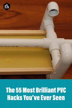 What can’t you do with PVC pipe? Here are 56 incredibly smart (and cheap!) ways to use this do-it-all material around your home and workshop. Pvc Storage Ideas Garages, Pvc Ideas Diy, Pvc Projects Diy Ideas, Pvc Pipe Storage, Pvc Shelf, Pvc Pipe Furniture, Garage Projects, Pvc Furniture, Pvc Pipe Crafts