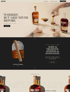 the website is designed to look like an old fashioned whiskey