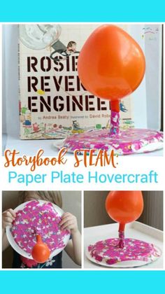 the storybook steam paper plate hover craft is an easy and fun project for kids