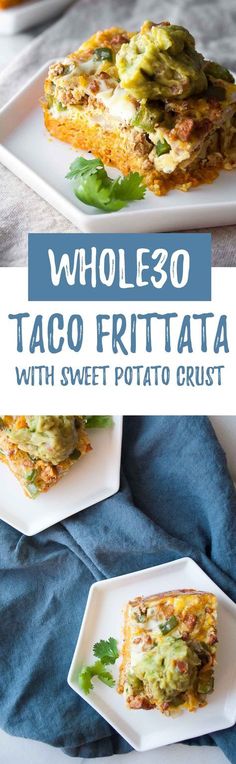 whole 30 taco frittata with sweet potato crust is an easy and delicious appetizer