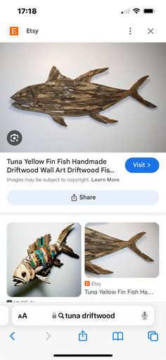 an image of fish made out of driftwood on the app store's facebook page