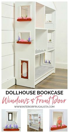 the dollhouse bookcase with windows and front door