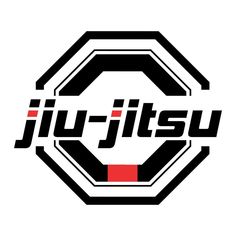 the logo for ji jitsuu is shown in black and red on a white background