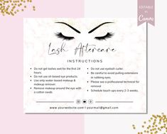 Lash Extensions Care, Lash Aftercare, Eyelash Care, Colors Background, Business Board, Social Icons