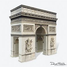 an architectural model of the arc de trioe