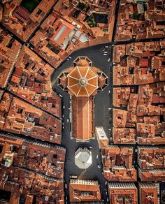 an aerial view of a city with lots of buildings