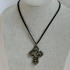 New With Tags This Custom Handmade Mens Stone Mosiac Cross Charm On A Black Suede Necklace Is 18 Inches Long. It Has A 3 Inch Extender And A Lobster Clasp. The Charm Measures 2 Inches X 1 3/4 Inches. Very Lightweight. Suede Necklace, Bullet Necklace, Pendent Necklace, Mens Leather Bracelet, Silver Cufflinks, Mens Accessories Jewelry, Sterling Silver Mens, Stainless Steel Pendant, Cross Charms