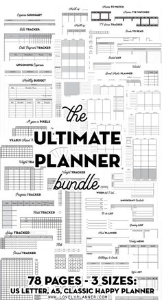 the ultimate planner bundle includes all kinds of paper