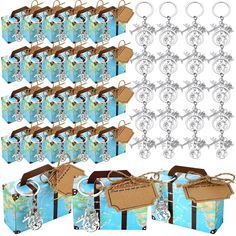 PRICES MAY VARY. Party Favor Extravaganza: discover the fun and appealing party favor that's not only unique, but also meets a range of travel themes; The package includes 36 miniature suitcases, 36 travel keychains, 36 travel tickets, and 36 burlap twines, enough and easy to install, serving as the ideal party favor for your guests Spellbinding Design: create an unforgettable impression with our suitcase gift boxes; They measure about 3.27 x 2.17 x 1.18 inches/ 8.3 x 5.5 x 3 cm, and they are pr Travel Ticket, Surprise Wedding, Family Trips, Bridal Shower Decorations, Favor Boxes, Shower Decorations, Party Favor, Wedding Bridal