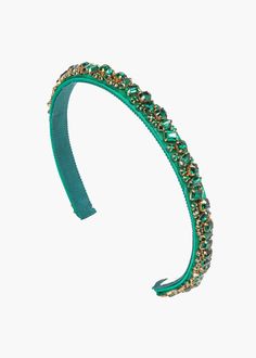 Essen Headband -- Emerald – Jennifer Behr LLC Headband Collection, Holiday Party Hair, Luxury Headbands, Luxury Hair Accessories, Jennifer Behr, Green Stones, Crystal Headband, Luxury Hair, Natural Glow