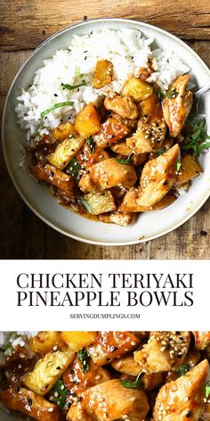 chicken teriyaki pineapple bowls with white rice