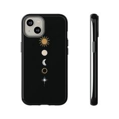 an iphone case with the sun and moon on it