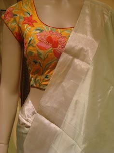 Multi Colour Blouse, Floral Blouse Designs, Boat Neck Blouse Design, Blouse Designs Indian, Silk Saree Blouse Designs