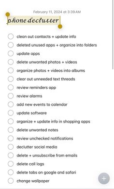 steps of decluttering your phone 🫶 Phone Cleanse List, How To Keep Your Phone Organized, Cleaning Out Your Phone, Making My Phone Aesthetic, Cleaning Out Phone Checklist, How To Clean My Phone, What To Put In Organizers, How To Deep Clean Your Phone, Iphone Declutter Checklist