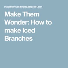 the words make them wonder how to make iced branches in white on a blue background