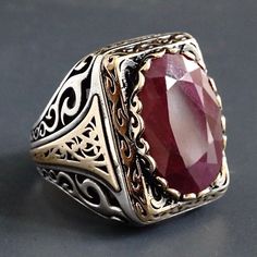 Ruby Signet Ring Men, Luxury Polished Finish Men's Ruby Ring, Luxury Handmade Men's Ruby Ring, Luxury Red Gemstone Men's Ring, Luxury Silver Ruby Cabochon Ring, Artisan Jewelry Handmade, Signet Ring Men, Ring Ruby, Men's Jewelry Rings