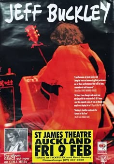 the poster for jeff buckley's st james theatre, oakland fro 9 feb